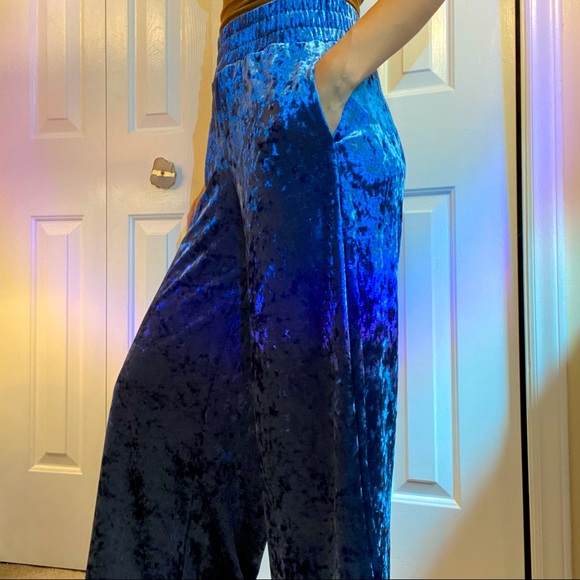 A New Day High Waisted Blue Velvet Flare Pants